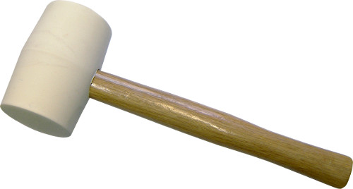 Λαστιχένια λευκή ματσόλα με ξύλινο στυλίαρι 16Oz